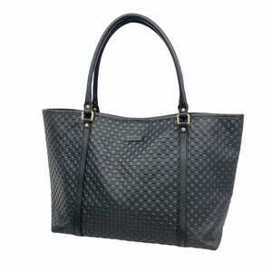 GUCCI Authentic Black Leather Tote Bag